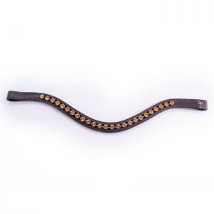 Pimlico Browband- Amber with Brown Leather