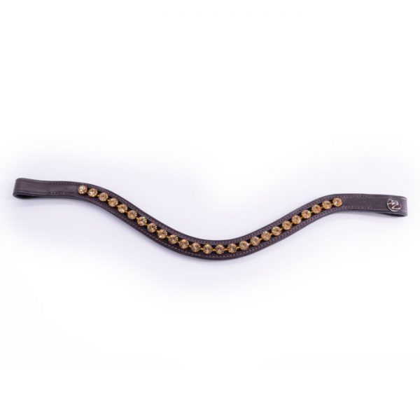 Pimlico Browband- Amber with Brown Leather